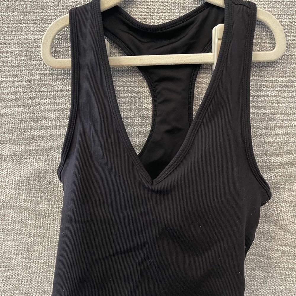 ALO Yoga Black Ribbed Tank Top